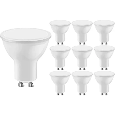 Immagine di LEDYA GU10 Bianco Caldo, Lampadine Led 3000k, a Risparmio Energetico Da 5w 400lm, Equivalente Una Alogena 40w, Angolo Del Fascio Di 120, Non Dimmerabile, Confezione 10
