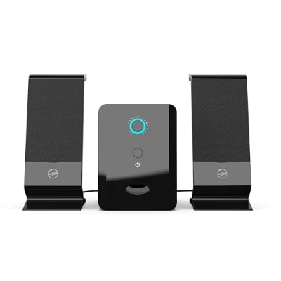Immagine di Mobility Lab ML314006 Altoparlante PC 2.1 Multimedia Suono Ricco, Bassi potenti, Pulsante Volume integrato, Connessione cablata USB e Jack Compatibilità macOS Windows Nero
