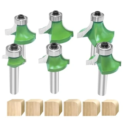 Immagine di NICAVKIT 6pcs Frese Rotondo con Gambo 8mm Round Over Router Bit per Lavorazione Legno Set, fresa bordi arrotondati Falegnameria Fresatura ad Angolo Arrotondato