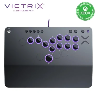 Immagine di Turtle Beach Victrix Pro KO Leverless All Button Fight Stick, Officially Licensed for Xbox Series XS, One, Windows 10/11 PC, Customizable eSports Tournament Ready Controller, Gray