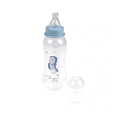 Immagine di Bébé Douceur, Biberon Collo Stretto con Ciuccio Flusso Variabile Silicone 250Ml Cavalluccio Ocean