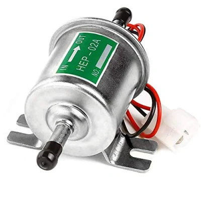 Immagine di Litensh pompa carburante elettrica universale, gas a bassa pressione in linea modulo metallo bullone di fissaggio filo per benzina e diesel HEP 02A (d&#039;argento)