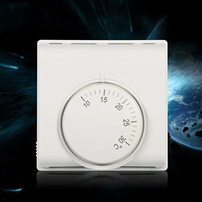 Immagine di 220V 10 30C Termostato Ambiente Meccanico A Rotella Da Parete Regolabile, Regolatore Interruttore 6A, Bianco