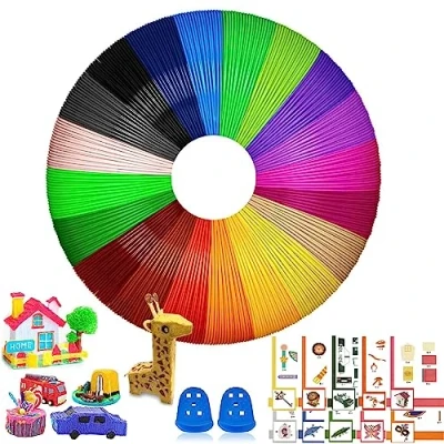 Immagine di filamento per penna 3D, 100 m, PLA 1,75 mm, 20 colori, accessori ogni colore, 5 un totale di metri