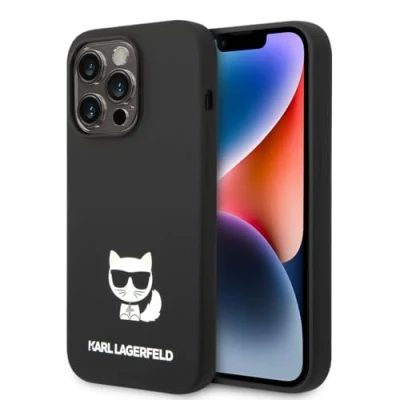 Immagine di Karl Lagerfeld KLHCP14XSLCTBK Custodia rigida per iPhone 14 Pro Max 6,7&quot;, in silicone, colore: Nero