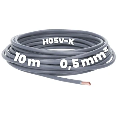 Immagine di Kalitec 10 metri H05V K 0,5 mm², cavo di cablaggio flessibile, in PVC, singolo da mm2, a filo singolo, ignifugo