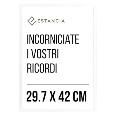 Immagine di Cornice Bianca In Legno 29,7x42 cm (A3) Con Vetro Plexi Infrangibile Portafoto din A3