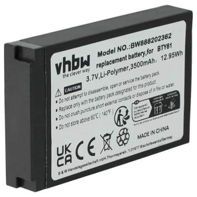 Immagine di vhbw batteria sostituisce Newland BTY61 per computer portatile scanner (3800mAh, 3,7V, Li Poly)