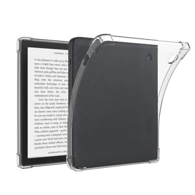 Immagine di GIOPUEY Cover per Kobo Libra H2O, Scocca posteriore in TPU morbido, Copertura sottile, Protezione Airbag, Custodia Compatibile con H2O trasparente