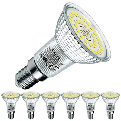 Immagine di EACLL Lampadine LED E14 6000K Bianco Freddo 6W 820 Lumen Equivalenti a 100W Lampada Alogeno. Nessuna Strobo, 120 Faretto Luce Diurna Bianca Fredda Riflettore R50 Spotlight, 6 Pack