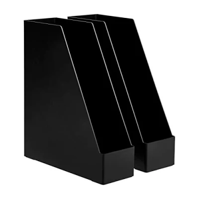 Immagine di Amazon Basics Plastic Organizer Portariviste, confezione da 2, Nero