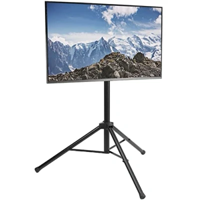 Immagine di VIVO STAND TV55T Treppiede da 32 a 55 pollici LCD LED TV schermo piatto, supporto portatile regolabile in altezza, colore nero