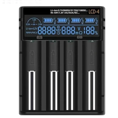 Immagine di Aigostar Caricabatterie 1,2 V 4 pezzi, per ricaricare batterie AA/AAA, supporta la ricarica mista, porta USB