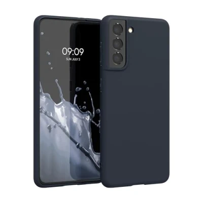 Immagine di kwmobile Custodia Compatibile con Samsung Galaxy S21 Cover Back Case per Smartphone in Silicone TPU Protezione Gommata blu scuro