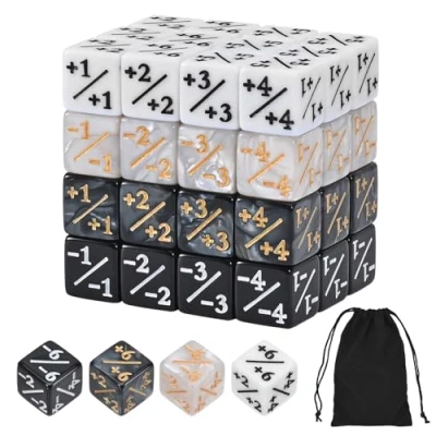 Immagine di Szaboviktoria 48 Pezzi Dadi Da Gioco, 4 Colori Magic, Set Con Sacchetti Di Stoccaggio, Magic The Gathering, D6, Compatibile MTG, CCG, Accessorio Per Giochi Carte