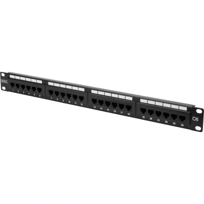 Immagine di Digitus DN 91624U 24 Porte Patchpanel di rete 483 mm (19) CAT 6 1 U Nero