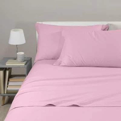 Immagine di Caleffi Completo lenzuola Tinta Unita flanella Matrimoniale Rosa