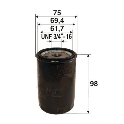 Immagine di VALEO 586067 Filtro olio UNF 3/4&quot; 16 ad avvitamento FIAT: 125 Sedan, Panda I Hatchback, Uno LANCIA: DELTA 1, Thema 2