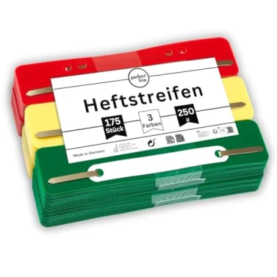 Immagine di perfect line 175 strisce per quaderni, 3 colori 4 fori in plastica PP riciclabile Made Germany