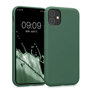 Immagine di kwmobile Custodia Compatibile con Apple iPhone 11 Cover Back Case per Smartphone in Silicone TPU Protezione Gommata verde scuro