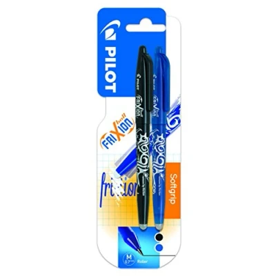 Immagine di PILOT Spain Frixion Ball Penna cancellabile, confezione da 2, colore: Blu/Nero