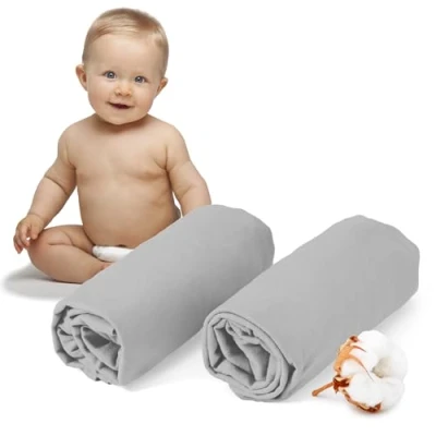 Immagine di Dreamzie Set 2 Lenzuolo con Angoli Cotone Bambini 40x80 Oeko Tex certificato Grigio