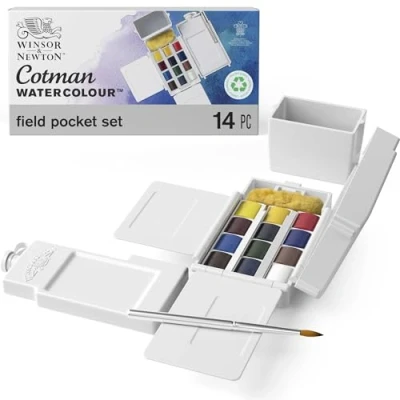 Immagine di Winsor &amp; Newton Cotman Scatola Field Box, 12 Mezzi Godet