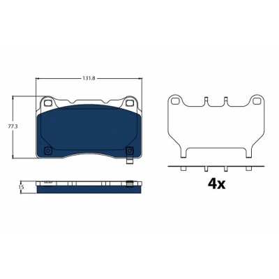 Immagine di TRW GDB2198BTE Kit pastiglie freno con segnalatore acustico usura accessori TESLA: Model S, X