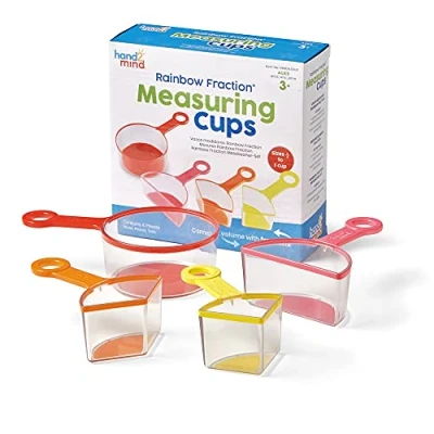 Immagine di Learning Resources Misurini Arcobaleno (Set di 4), Risorse didattiche per Le frazioni, Cucinare, Cucina Bambini, Materiali la Scuola, Multicolore, HM93439 UK