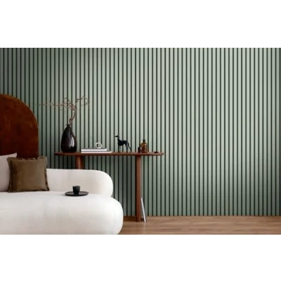 Immagine di A.S. Création Carta da parati non tessuta con motivo a pannelli 0,53 x 10,05 m verde chiaro nero effetto legno made in Germany 786282