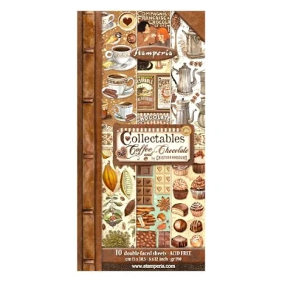 Immagine di Collectables 10 fogli 15 x 30,5 (6&quot; 12&quot;), caffè e cioccolato