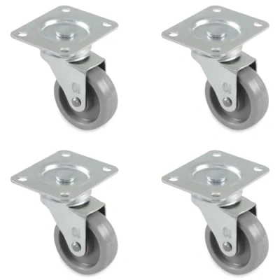 Immagine di amig Set di 4 ruote per mobili mod. 2500, con piastra e cuscinetti, Misura: 60 mm, Carico massimo ruota: 40 kg, Realizzate in nylon, Colore grigio, Senza freno