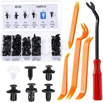 Immagine di Rivetti in Plastica per Auto Vintoney Clip Assetto Kit di Assortimento Viti Interni Pannello Paraurti Porta 100Pcs
