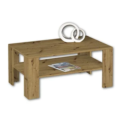 Immagine di Stella Trading Joker Plus Bianco Grande tavolino con ripiano per Il Vostro Salotto, Materiale a Base di Legno, 100 x 54 60 cm