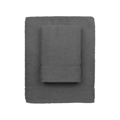 Immagine di zer0bed, Asciugamani Bagno Lilla, Set 2 Bagno, Asciugamano Viso, Bidet, Tinta Unita, Antracite, 100% cotone, pezzi