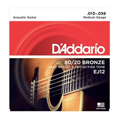 Immagine di D&#039;Addario Corde Chitarra Acustica per EJ12 Set EJ 80/20 BRZ RND WND, 13 56