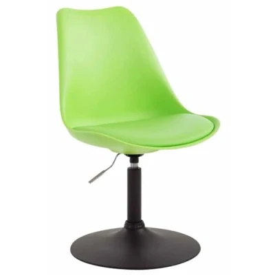 Immagine di CLP Sedia Pranzo Regolabile Maverick In Polipropilene I Design Rosa Scandinavo Base Tonda Metallo, Colore:verde, Colore del telaio:nero