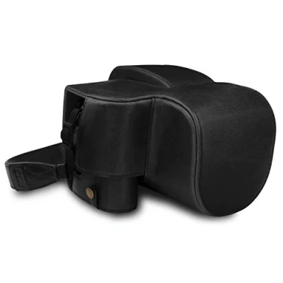 Immagine di MegaGear Custodia in finta pelle compatibilie con Leica V Lux 5, Panasonic Lumix DC FZ1000 II Nero