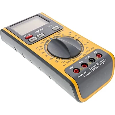 Immagine di InLine 21722 Multimetro Digitale 3 in 1 con Tester per Cavi RJ45, RJ11 e Batterie Integrato, Sicurezza Cat II 1000V/Cat, Nero