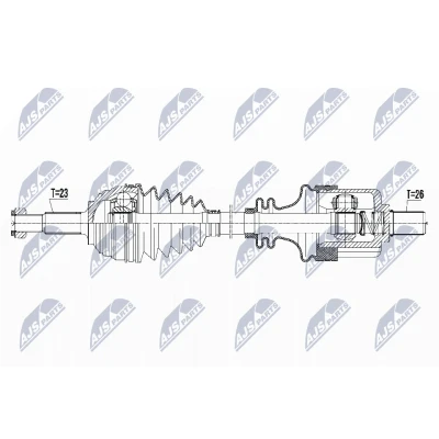 Immagine di NTY NPW RE 105 Albero motore / Semiasse Assale anteriore Sx 651 RENAULT: CLIO 3, Modus Grand Modus, LOGAN 1