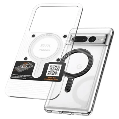 Immagine di Spigen OneTap Anello Universale per Accessori MagSafe, Adattatore Magnetico, MagSafe Ring Compatibile con iPhone, Galaxy, Pixel e Xiaomi ecc Carbon Fiber