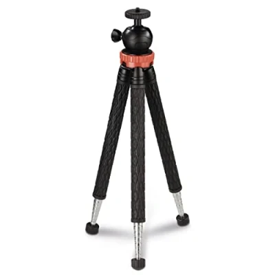 Immagine di Hama Treppiede 1/4 pollice Altezza operativa=23 105 cm Nero, Argento, Rosso per smartphone e GoPro