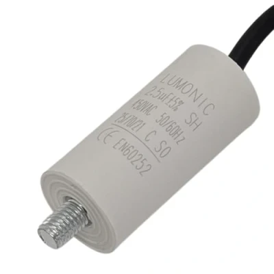 Immagine di Lumonic Condensatore di avviamento con Filo 25cm I 2,5µF 450V 26x55mm 2,5uF motore custodia in plastica eserc