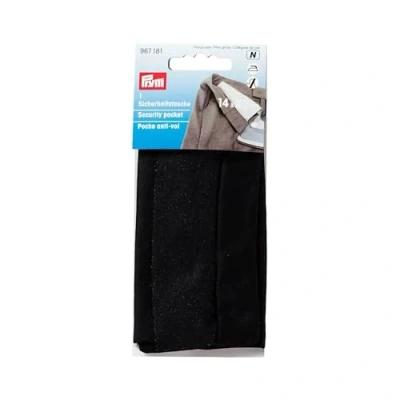 Immagine di Prym 20 x 14 cm, 1 tasca di sicurezza con chiusura lampo, colore: nero