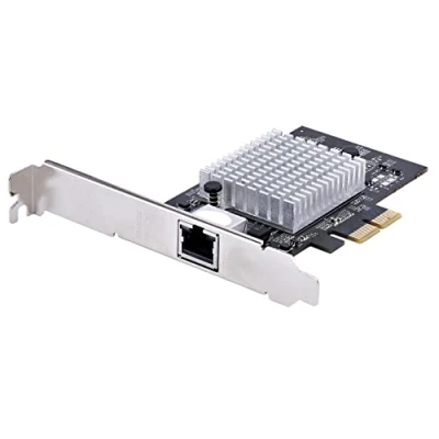 Immagine di StarTech.com Scheda adattatore di rete PCIe a 1 porta da 10 Gbps, per PC/server, Ethernet sei velocità con supporto frame Jumbo, interfaccia NIC/LAN, 10GBASE T/NBASE T (ST10GSPEXNB2), nero