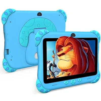Immagine di ascrecem Tablet Bambini 7 Pollici Android per con WiFi Bluetooth Quad Core 2GB 32GB Doppia Fotocamera Controllo Parentale Giochi Educativi Bambino 3 14 anni Youbube Google Play