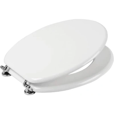 Immagine di SEDILE COPRIWATER TAVOLETTA BIANCO UNIVERSALE PER BAGNO COPRI WC IN LEGNO