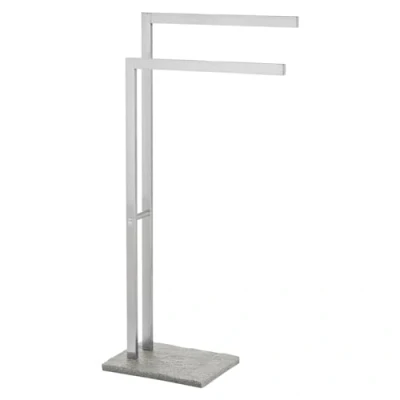 Immagine di Wenko portasciugamani Granit, autoportante Effetto Pietra, Appendiabiti in Acciaio Inossidabile, 43,5x86,5x20cm, Grigio Argento