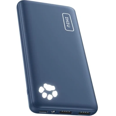 Immagine di Power Bank, INIU Ultra Sottile &amp; Leggero Caricatore Portatile Powerbank 10000mAh Doppia Uscita 3A, Porta USB C da Esterno di Torcia per iPhone 15 14 13 12 Pro Max X 8 Samsung Huawei iPad