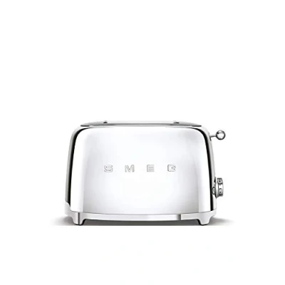 Immagine di Smeg, Tostapane 2x2 TSF01SSEU, 2 Scomparti da 36mm, 6 Livelli di Doratura, Funzione Riscaldamento, Scongelamento e Bagel, Espulsione Automatica del Pane, Cassetto Raccoglibriciole, 950W, Acciaio